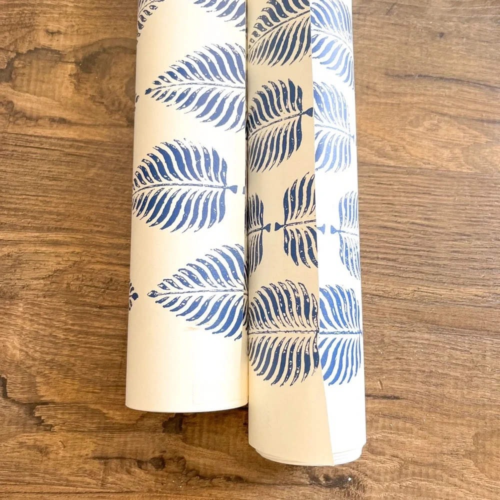 Peter Fasano Hand Printed Wallpaper Piccha Indigo Blue 2 Bolts Modern Coastal